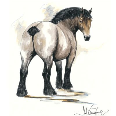 Chronos Draft Horse Art Print by Jan Kunster