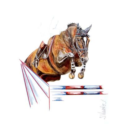 Jumping Jack Flash Show Jumper Art Print by Jan Kunster