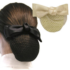 Diamond Hair Accessories Knotted Center Satin Bow with Hair Net
