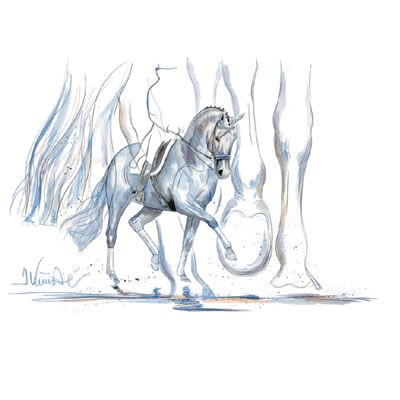 Azuro Dressage Art Print  by Jan Kunster Best Price