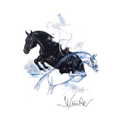Bon Jour Show Jumper Art Print  by Jan Kunster Best Price
