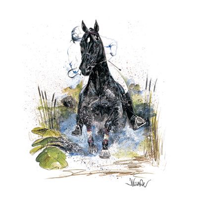 Joker Eventing Horse Art Print by Jan Kunster