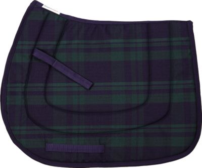TuffRider All Purpose Plaid Saddle Pad-Navy/Hunter Green