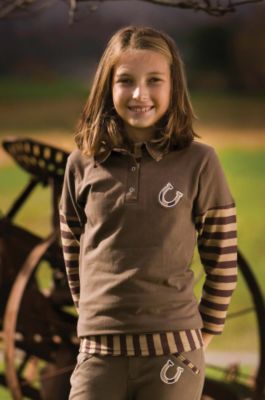 TuffRider Kids Long Sleeved Striped Accent Tee