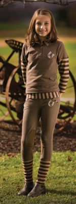 TuffRider Kids Striped Accent Pull On Jodhpurs 