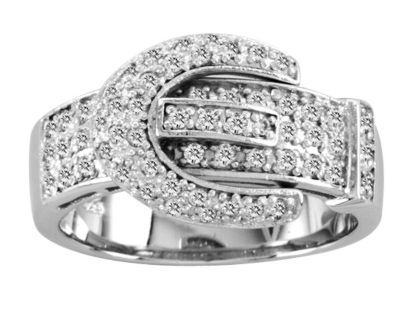 Kelly Herd Pave Buckle Ring