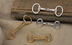 Rhinestone Snaffle Bit Pin Large Clear Stones