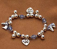 Kelley & Company Kids' Stetchable Horse & Heart Charm Bracelet