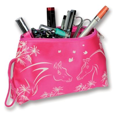 Kelley Pink Satin Horse Cosmetic Bag Best Price