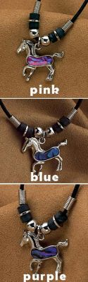Kelley Paua Shell Horse Charm Necklace