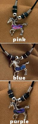Kelley and Company Prancing Horse Paua Shell Necklace