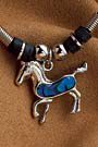 Kelley and Company Prancing Horse Paua Shell Necklace
