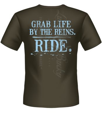 Lucky Bucky Unisex Grab Life By the Reins Tee Shirt