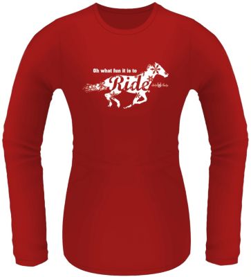 Lucky Bucky Ladies Oh What Fun It Is To Ride Tee Shirt Picture