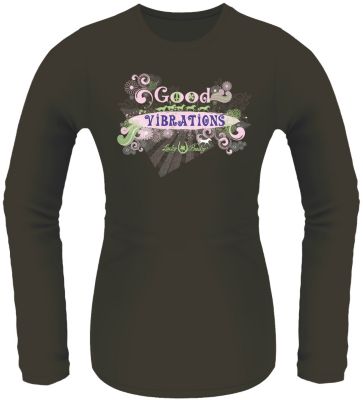 Lucky Bucky Ladies Good Vibrations Long Sleeve Tee Shirt Picture