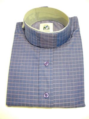 Pale Horse Childs Long Sleeve Cotton Show Shirt<font color=#000080>- Size:  12  Color:  Blue/Pink Windowpane</font> Best Price