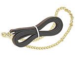 Perri's Leather Collection Leather Lead with Fine 30in Chain
