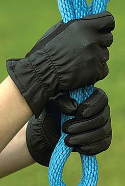 Perri's Leather Black Leather Glove with Spandex