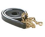 Perri's Leather Collection Padded Leather Lead with Solid Brass Chain