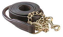 Perri's Leather Collection Rolled Leather Lead with Solid Brass Chain