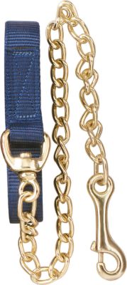 Perri's Flat Nylon Lead with Brass Plated Chain