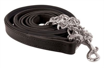 Perri's  Padded Leather Lead with Stainless Chain Best Price