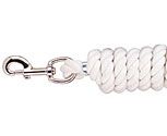 Perri's Leather Collection White Heavy Duty Cotton Lead with 20in Brass Plated Chain