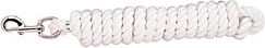 Perri's Leather Collection White Heavy Duty Cotton Lead with 20in Brass Plated Chain