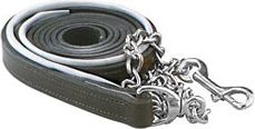 Perri's Leather Padded Lead With Brass Chain
