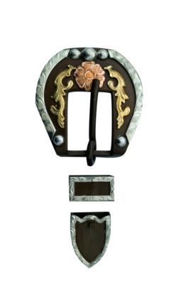 Metalab Antique Copper 'n Brass Floral Buckle Set Best Price