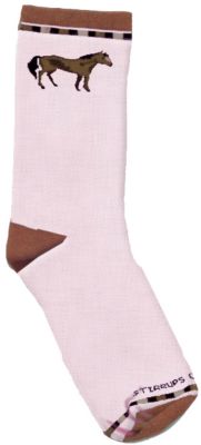Stirrups Youth Checkered Horse Crew Socks