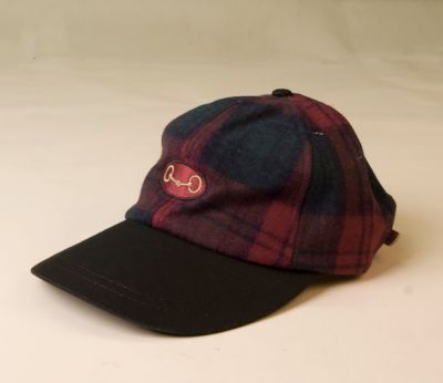 Stirrups Adult Burgundy Plaid Bit in Oval Wool Cap Best Price