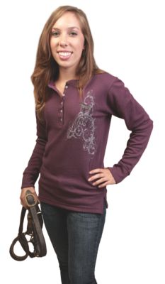 Stirrups Junior Filly-gree Thermal Henley Shirt