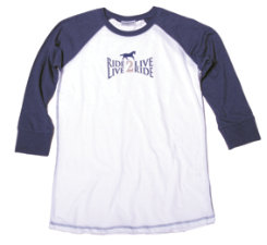 Strrups Ladies Live 2 Ride 3/4 Sleeve Raglan Tee Shirt (SC00643) Strrups Ladies Live 2 Ride 3/4 Sleeve Raglan Tee Shirt (SC00643)