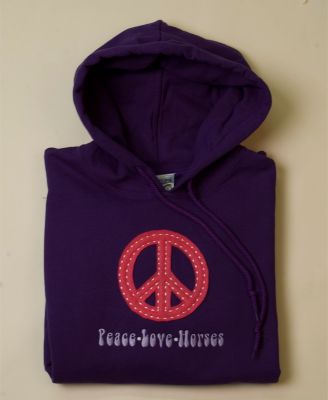 Stirrups Adult  Peace Sign Applique Hoodie Best Price