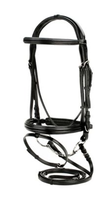 Silverleaf Double Raised Padded Snaffle Bridle with Crank Noseband