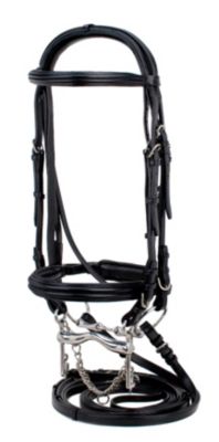 Silverleaf Double Raised Padded Double Bridle with Crank Noseband