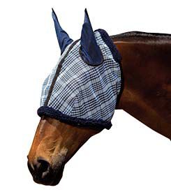 Roma Plaid Horse Fly Mask with Ears
