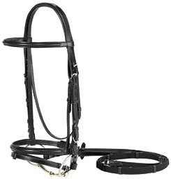 Vespucci Plain Raised Dressage Pony Bridle with Flash