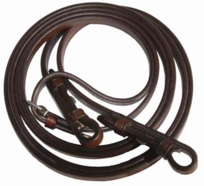 Vespucci Brown Leather Curb Reins with Hook and Studs Best Price