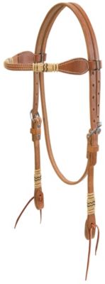 Weaver Harness Leather Browband Headstall with Rawhide