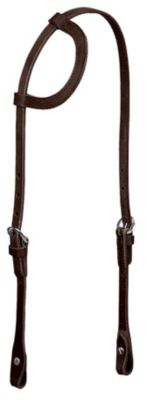 Weaver Black Leather Flat Sliding Ear Headstall