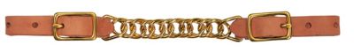 Weaver Flat Link Curb Strap with Brass Hardware