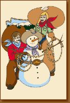 WYO-Horse Snowman Holiday Card Set