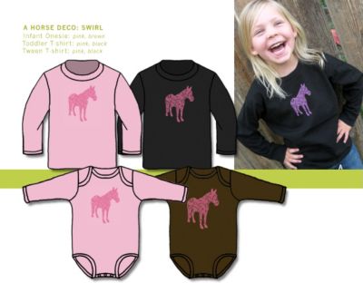 WYO-Horse Deco Horse Infant Long Sleeve Onesie