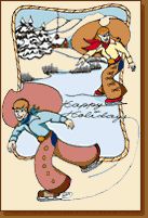 WYO-Horse Skating Holiday Card Set