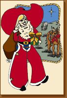 WYO-Horse  Cowgirl Santa Holiday Card Set