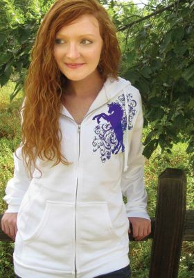 WYO-Horse  Ladies Rear Up Zipper Hoodie
