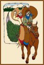 WYO-Horse  Haulin' Tree Holiday Card Set