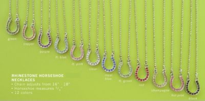 WYO-Horse Rhinestone Horseshoe Necklace